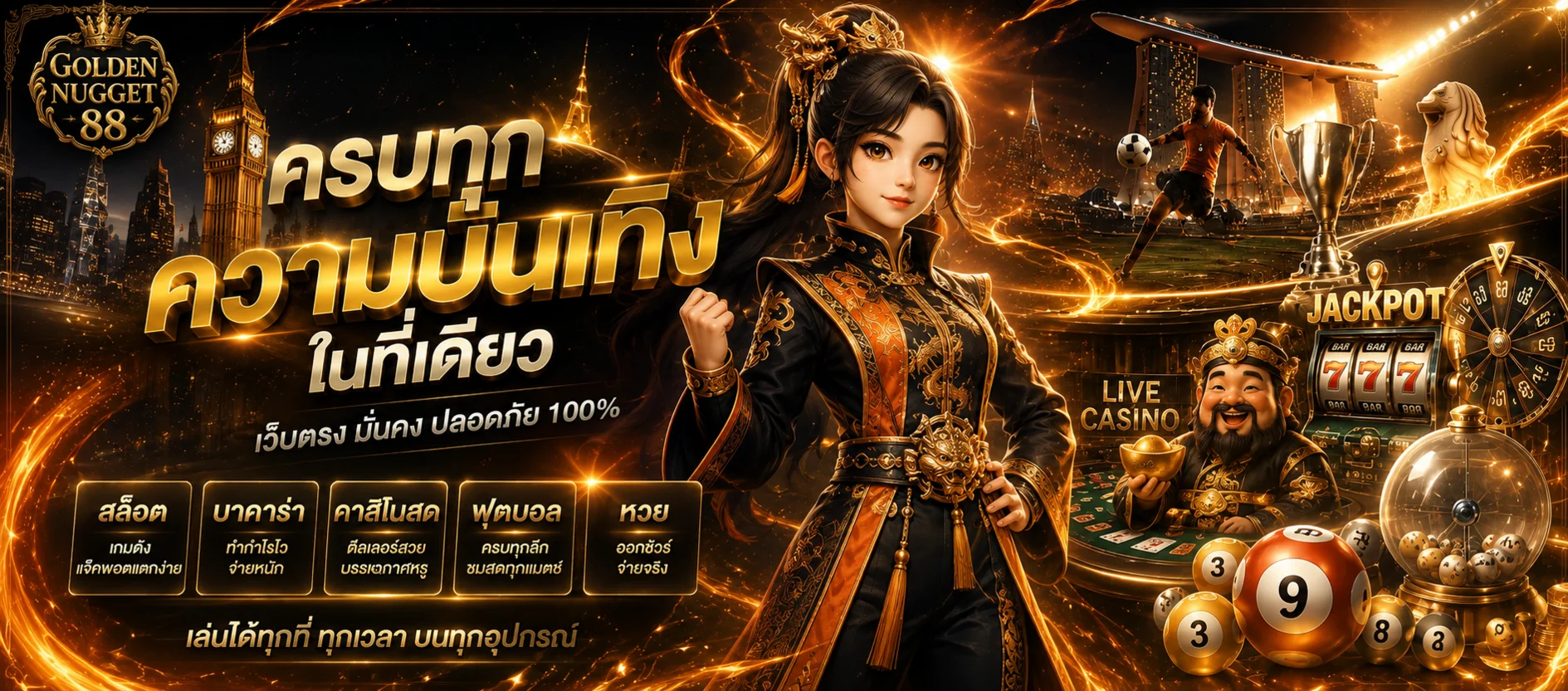 Golden Nugget สล็อตและเกมออนไลน์พร้อมตัวละครผู้พิทักษ์สีทอง